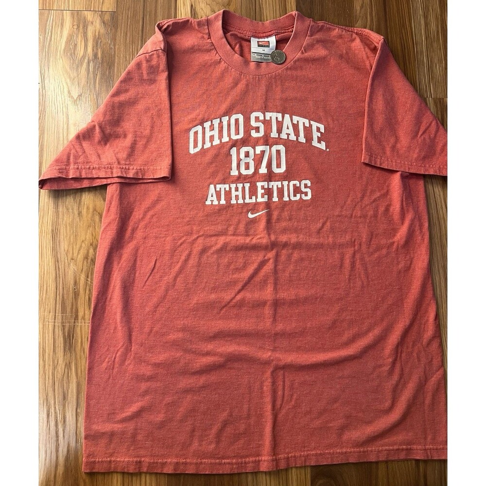 Y2K Nike Ohio State Athletics T-Shirt Red Medium Football Basketball